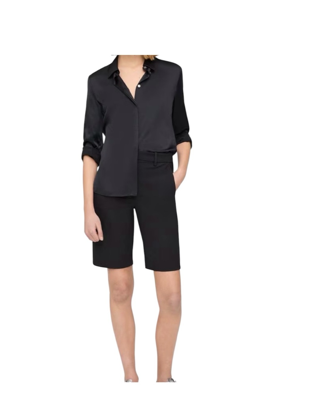 Theory Black Palmer Tailored Bermuda Shorts, Size 8